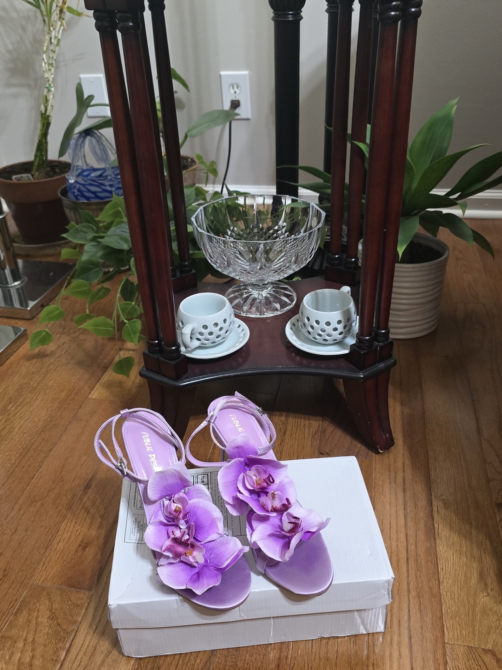 Public Desire Lilac Floral Strappy Sandals